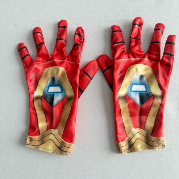 Marvel Avengers Iron Man Muscle Halloween Costume Jumpsuit Gloves Mask Small 4-6 - Picture 16 of 17